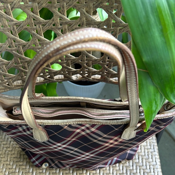 *low start* Burberry blue label canvas check multicolor tote bag - Picture 4 of 17